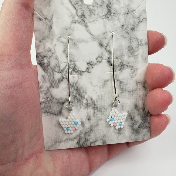 Black Cat Mini Seedbead Earrings - Picture 5 of 5